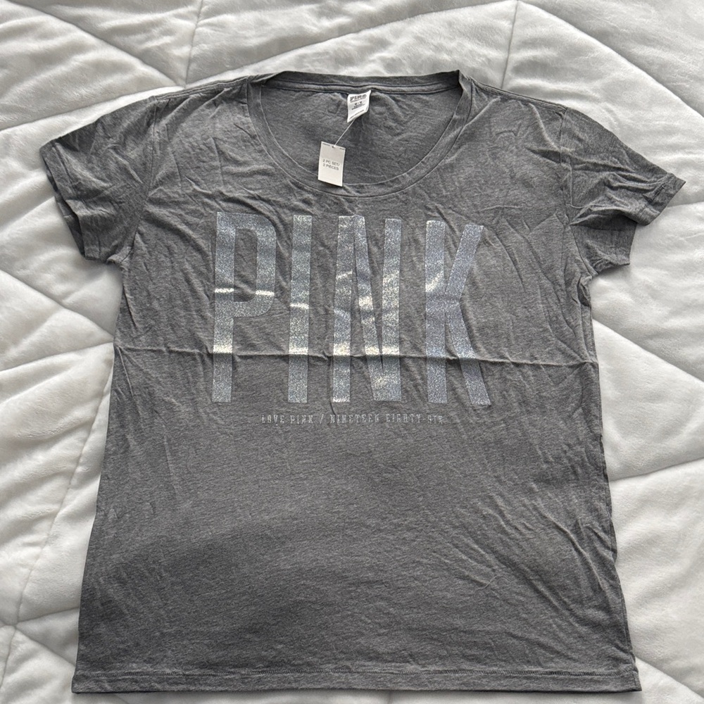 NWT Gray Oversized PINK T-Shirt